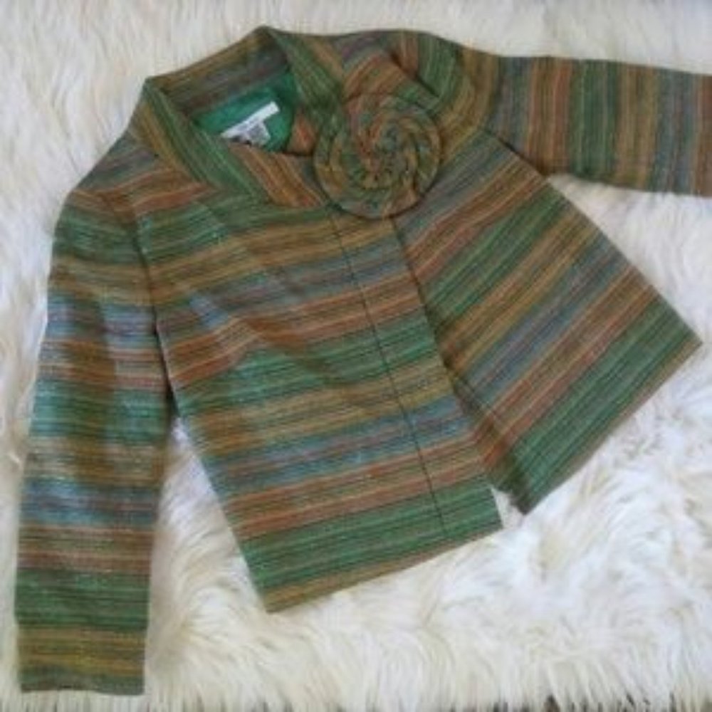 Zara Basic Pinstripe One Button Jacket Size S - image 2